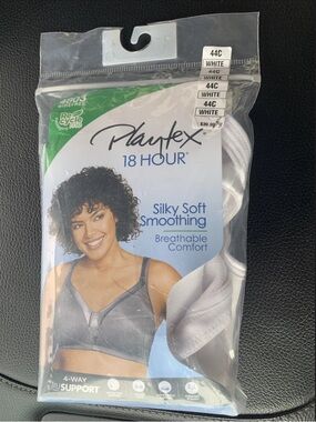 Playtex 18 Hour Silky Soft Smoothing Bra - White 44C